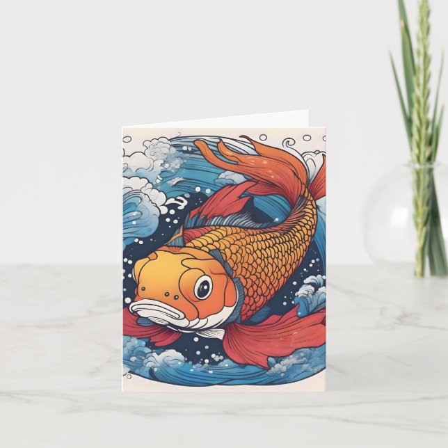 Cartão Koi Fish Study J Folheto (Frente)