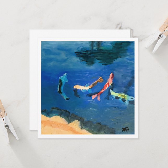 Cartão Koi Pond (Frente/Verso In Situ)