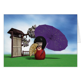 Cartão Kokeshi Doll