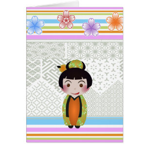 Cartão kokeshi noshi