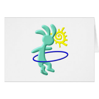 Cartão Kokopelli caçoa a aro de Hula