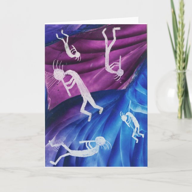 Cartão Kokopelli - Jogador de Flute Americano Nativo (Frente)