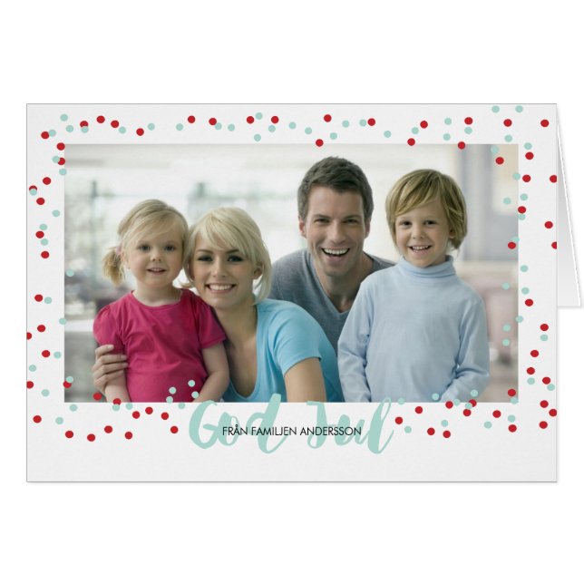 Cartão Konfetti julhälsning (Frente Horizontal)