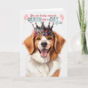 Cartão Kooikerhondje Queen por um dia de aniversário engr
