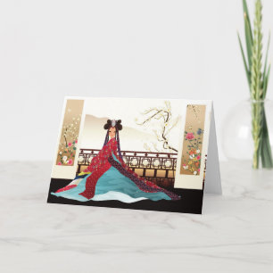 Cartão Korean woman wearing a hanbok