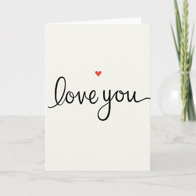Cartão Kraft de Coração Simples de Amor (Frente)