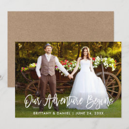 Cartão Kraft Nossas Aventuras Começam com Escrita 