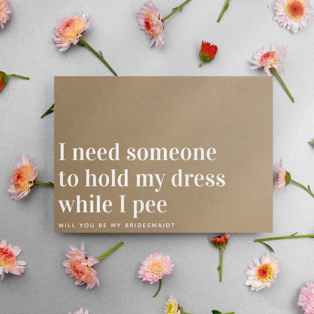 Cartão Kraft Segura Minha Proposta Engraçada De Bridesmai (Criador carregado)