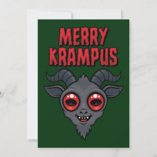 Cartão Krampus Alegre Fofo e Assustador