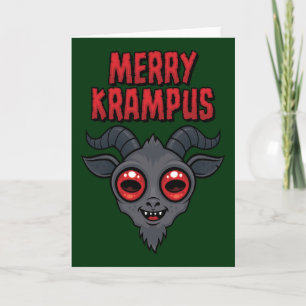 Cartão Krampus Alegre Fofo e Assustador