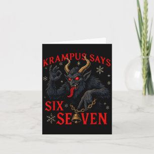 Cartão Krampus Engraçado Diz Seis Sete 6 7 Meme Natal Xm