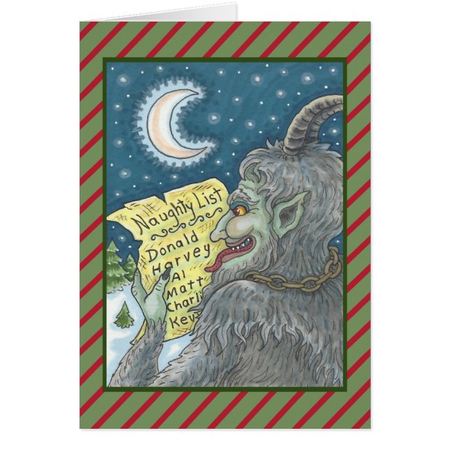 CARTÃO KRAMPUS NAUGHTHT LIST CHRISTMAS GREETING CARD B (Frente)