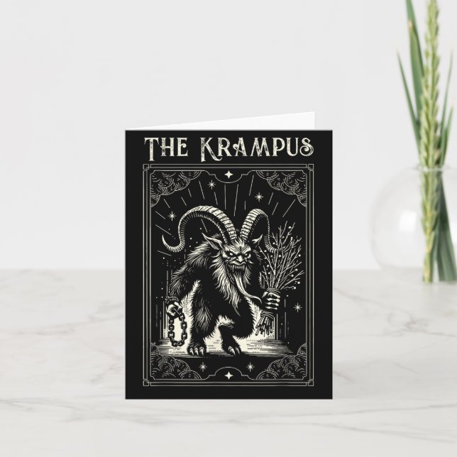 Cartão Krampus Tarot Card Design Christmas Season Evil Pa (Frente)