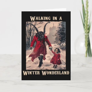 Cartão Krampus Winter Wonderland Design de Natal Gótico