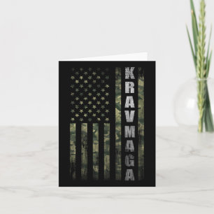Cartão Krav Mega Usa Flag Americano Camo Fan Vintage