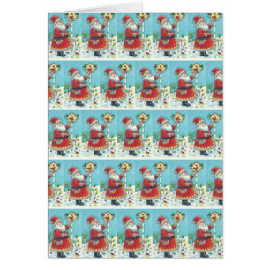 CARTÃO KRIS KRINGLE E CARDINAL CHRISTMAS GREEETING CARD B