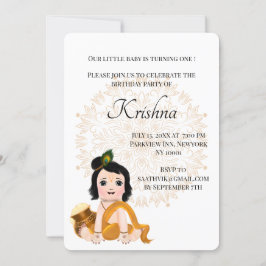 Cartão Krishna bonito para o aniversário - Baby Kr