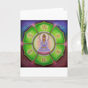 Cartão Kuan Yin "Om Mani Padme Hum" Greeting Card