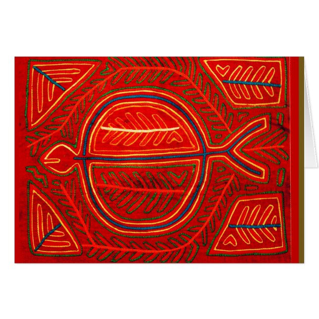 Cartão Kuna Mola Stingray (Frente Horizontal)