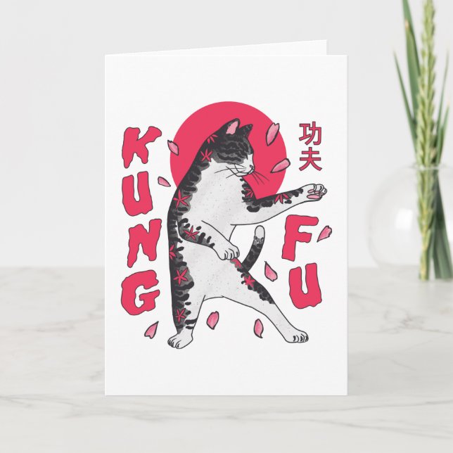 Cartão Kung Fu Cat (Frente)