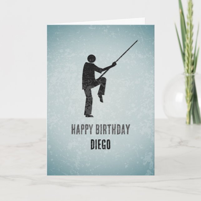 Cartão Kung Fu Fighter - Artes Marciais - Tema Desportivo (Frente)