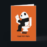 Cartão Kung Pooh Panda Funny Birthday<br><div class="desc">Uma paródia humorística usando trabalho de arte de um Panda em um banheiro lendo o jornal.</div>