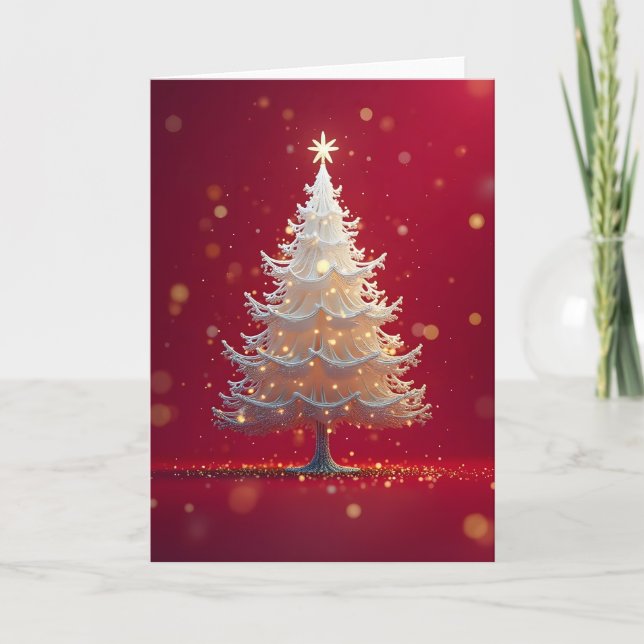 Cartão Kunstvoller weißer Weihnachtsbaum (Frente)