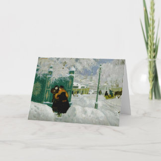 Cartão Kustodiev - Winter Scene, fine art painting