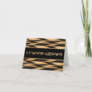Cartão Kwanzaa Chevron (Dourado/Faux)