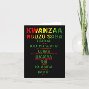 Cartão Kwanzaa - Nguzo Saba Os Sete Princípios Angustiado
