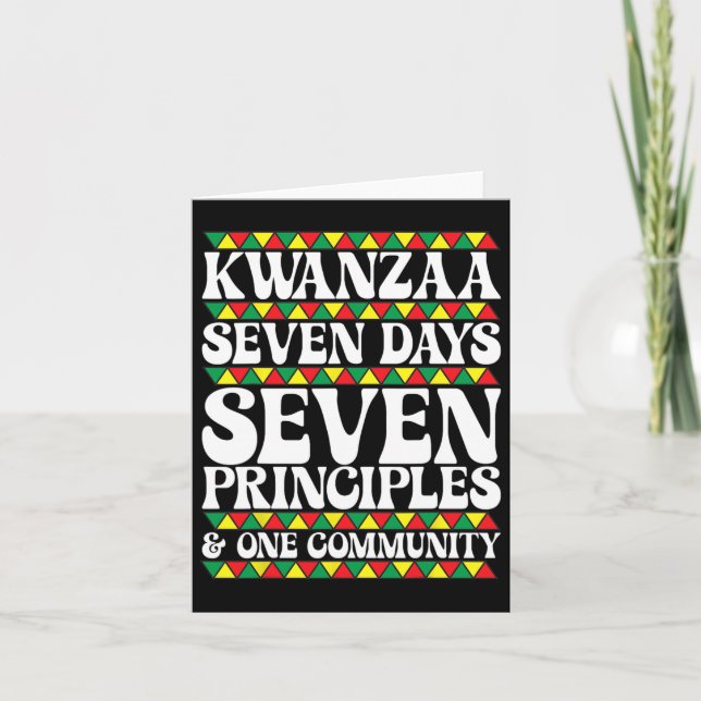 Cartão Kwanzaa Sete Dias Sete Princípios Uma Comunidade  (Frente)