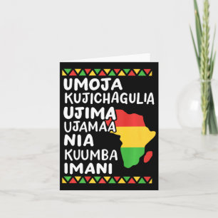 Cartão Kwanzaa Sete Princípios Mapa Africano Orgulho Negr