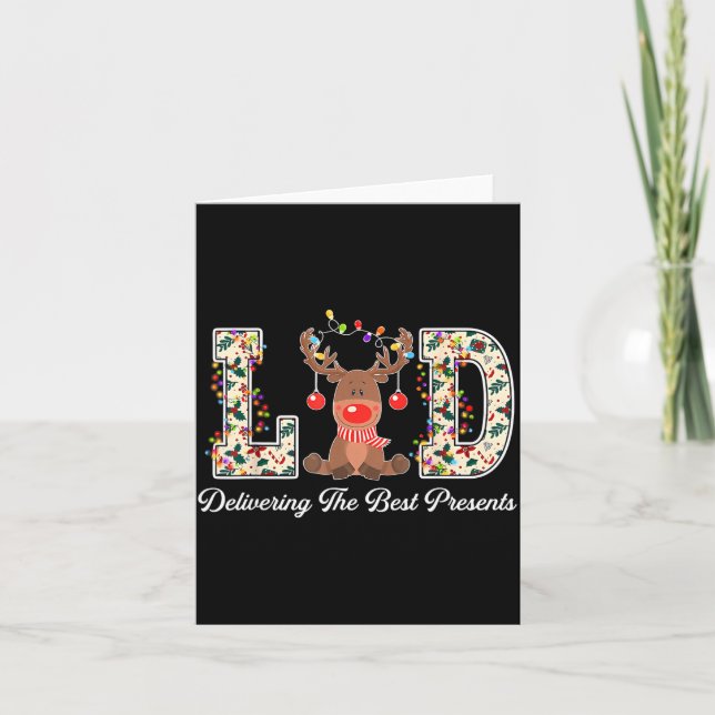 Cartão L&amp;d Delivering The Nurse Reindeer Christmas  (Frente)