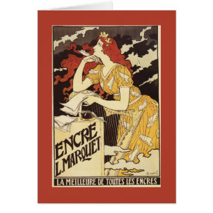 Cartão L. Marquet Tinta Vermelho-Dirigiu a mulher & a