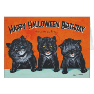 Cartão L. Wain CC1285 de aniversário de Halloween