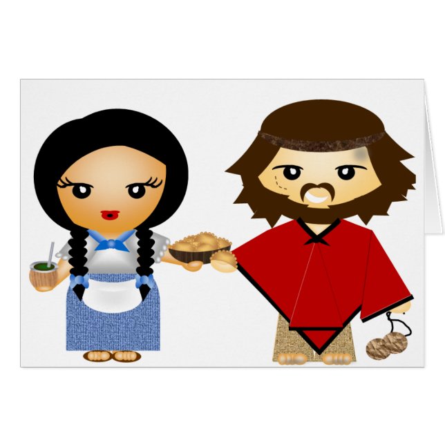 Cartão La China do gaúcho y do EL (Frente Horizontal)