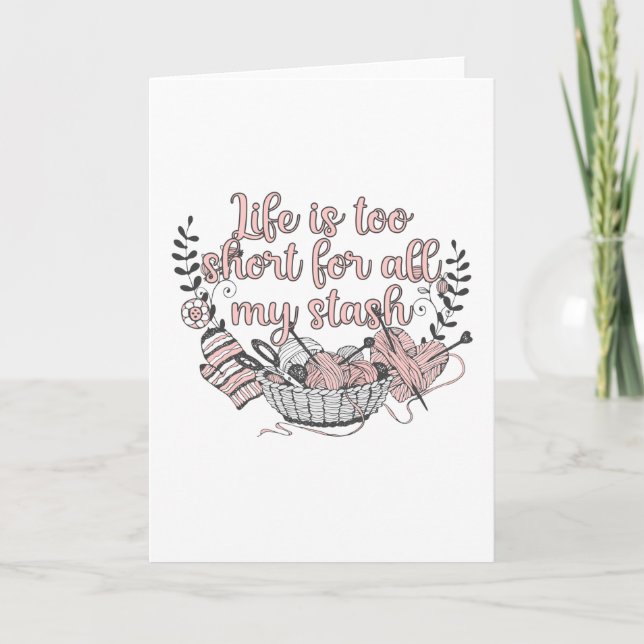 Cartão Lã de Yarn Crochet Knitting Stash (Frente)