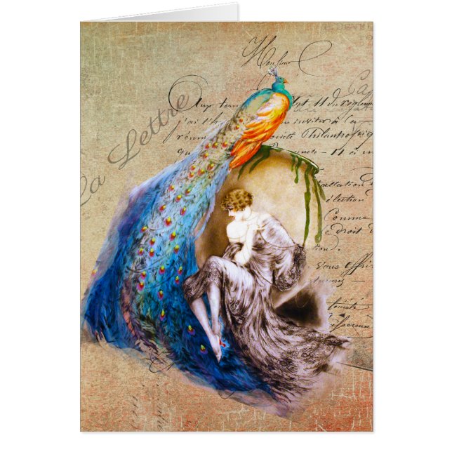 Cartão La francês Lettre do ~ de Nouveau da arte (Frente)