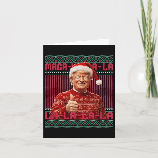 Cartão La La Donald Trump Potus 47 Ugly Christmas Swea (Frente)