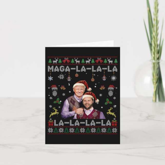 Cartão La La Donald Trump Potus 47 Ugly Christmas Swea (Frente)