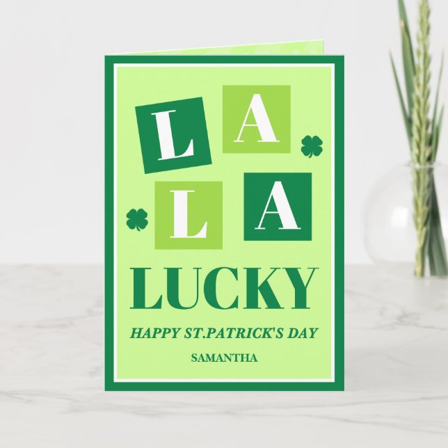 Cartão La La Lucky St. Patrick’s Day Card (Frente)