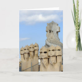 Cartão La Pedrera Chimney Potes, Barcelona, Espanha -