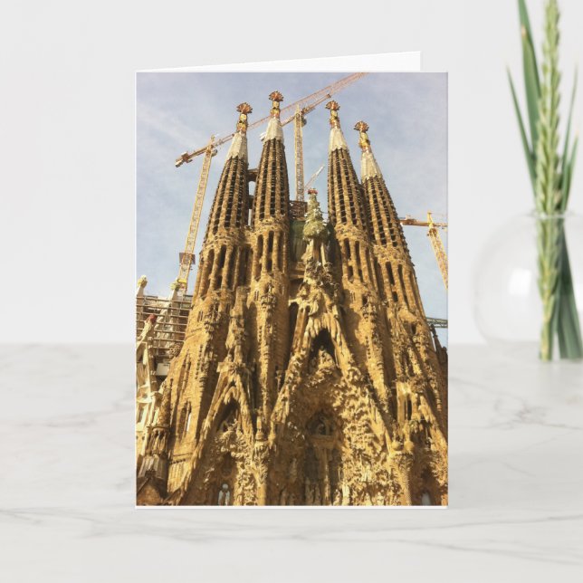 Cartão La Sagrada Familia, Barcelona, espanha (Frente)