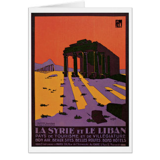 Cartão La Syrie e poster das viagens vintage de Le Liban