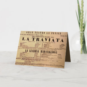 Cartão La Traviata World Premiere Poster (1853)
