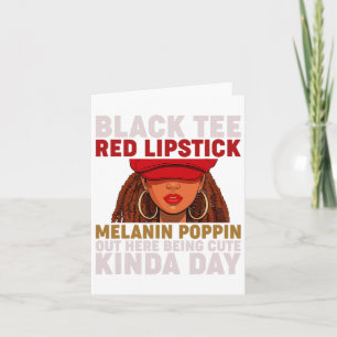 Cartão Lábio Vermelho Negro Melanin Poppin Histórico Mont