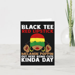 Cartão Lábio Vermelho Negro Melanina Cava Aqui Bei