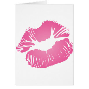 Cartão Lábios cor-de-rosa