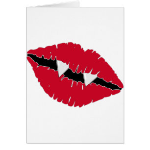 Cartão Lábios e presas vermelhos