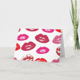 Cartão Lábios-Kissable (Lábios-Kissing, Lábio Vermelho e 